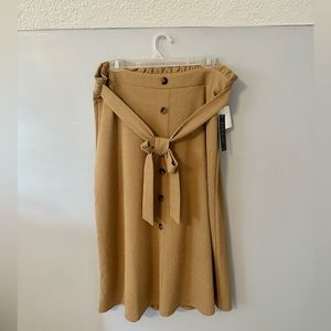 NWT Tan Button Down Skirt, Large